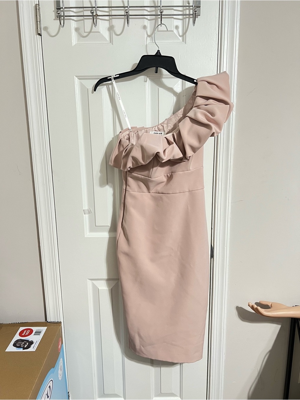 Ever New One-Shoulder Ruffle Dress in Blush